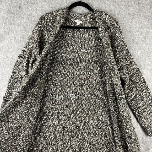 J Jill Pure Jill Long Cardigan Sweater Womens Large Gray Chunky Knit Wool Alpaca - Picture 4 of 15